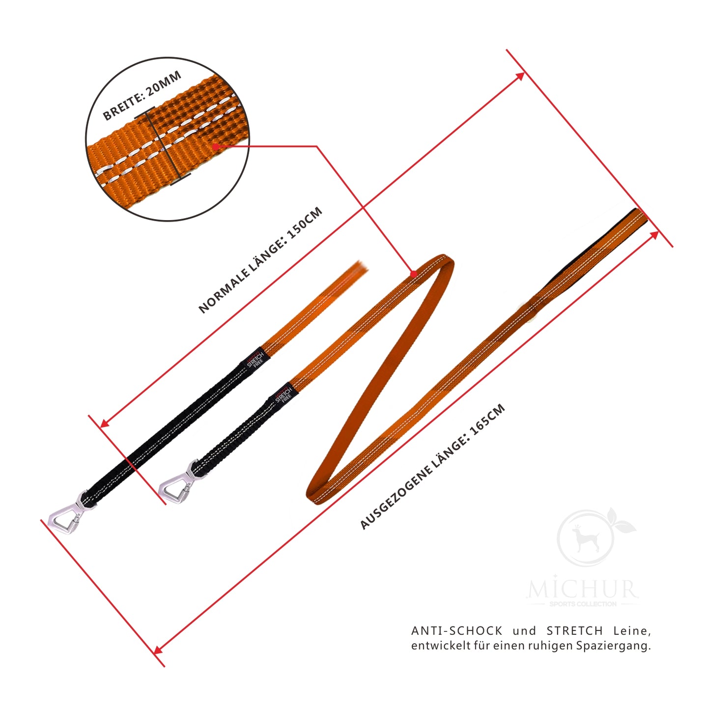 Bruno Hundeleine Orange
